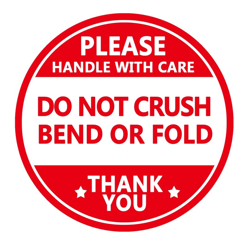 Besttile Do not Crush Bend or Fold Shipping Handling Stickers Labels,Shipping Warning Stickers for Package 2 Inch 500 Pcs Per Roll - Image 1